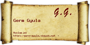 Germ Gyula névjegykártya